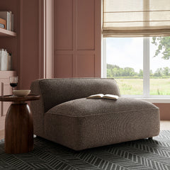 Auren Earth Lattice Bouclé Upholstered Modular Armless Chair - Ornate Home