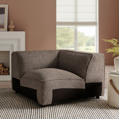 Auren Earth Lattice Bouclé Upholstered Modular Corner Chair - Ornate Home