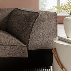 Auren Earth Lattice Bouclé Upholstered Modular Corner Chair - Ornate Home