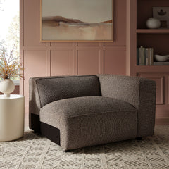 Auren Earth Lattice Bouclé Upholstered Modular Right-Facing Arm Chair - Ornate Home