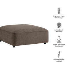 Auren Earth Lattice Bouclé Upholstered Ottoman - Ornate Home