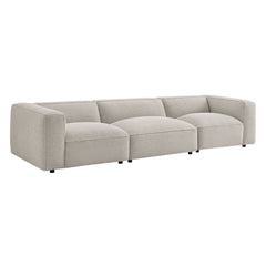 Auren Fog 3 Piece Lattice Bouclé Upholstered Modular Sofa - Ornate Home