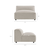 Auren Fog 3 Piece Lattice Bouclé Upholstered Modular Sofa - Ornate Home