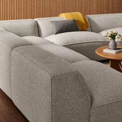 Auren Fog 5 Piece Lattice Bouclé Upholstered Modular Corner Sectional - 125.3x125.3" - Ornate Home
