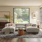 Auren Fog 5 Piece Lattice Bouclé Upholstered Modular Sectional - Ornate Home