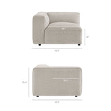 Auren Fog 5 Piece Lattice Bouclé Upholstered Modular Sectional - Ornate Home