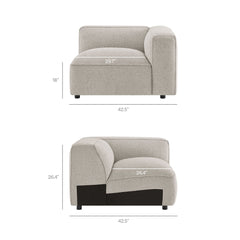 Auren Fog 5 Piece Lattice Bouclé Upholstered Modular Sectional - Ornate Home