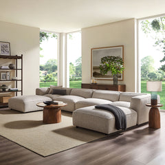 Auren Fog 6 Piece Lattice Bouclé Upholstered Modular Sectional - Ornate Home