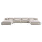Auren Fog 6 Piece Lattice Bouclé Upholstered Modular Sectional - Ornate Home