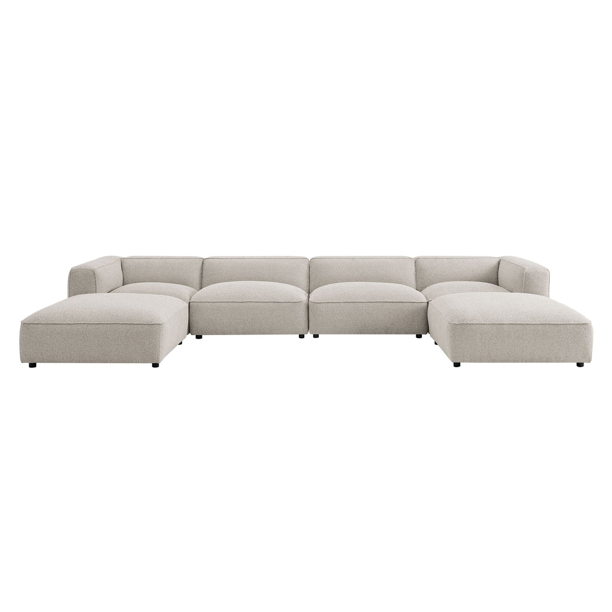 Auren Fog 6 Piece Lattice Bouclé Upholstered Modular Sectional - Ornate Home