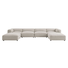 Auren Fog 6 Piece Lattice Bouclé Upholstered Modular Sectional - Ornate Home