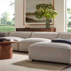 Auren Fog 6 Piece Lattice Bouclé Upholstered Modular Sectional - Ornate Home