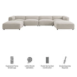 Auren Fog 6 Piece Lattice Bouclé Upholstered Modular Sectional - Ornate Home