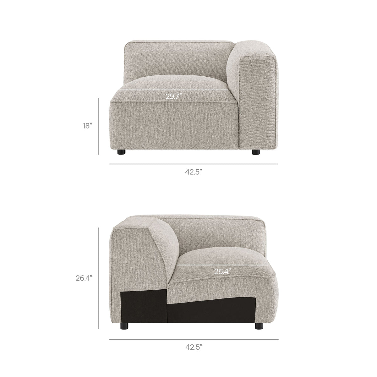 Auren Fog 6 Piece Lattice Bouclé Upholstered Modular Sectional - Ornate Home