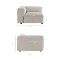 Auren Fog 6 Piece Lattice Bouclé Upholstered Modular Sectional - Ornate Home