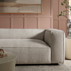 Auren Fog 88 Inch Lattice Bouclé Upholstered Sofa - Ornate Home