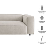 Auren Fog 88 Inch Lattice Bouclé Upholstered Sofa - Ornate Home