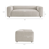 Auren Fog 88 Inch Lattice Bouclé Upholstered Sofa - Ornate Home