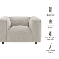 Auren Fog Lattice Bouclé Upholstered Accent Chair - Ornate Home