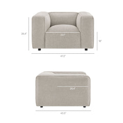 Auren Fog Lattice Bouclé Upholstered Accent Chair - Ornate Home