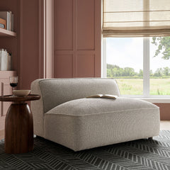 Auren Fog Lattice Bouclé Upholstered Modular Armless Chair - Ornate Home