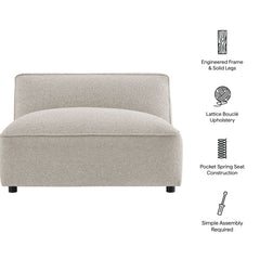 Auren Fog Lattice Bouclé Upholstered Modular Armless Chair - Ornate Home
