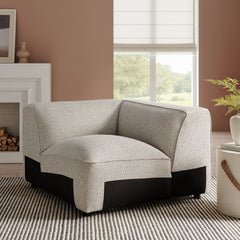 Auren Fog Lattice Bouclé Upholstered Modular Corner Chair - Ornate Home