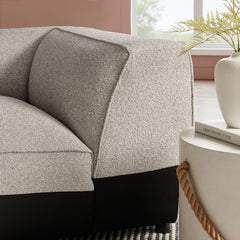 Auren Fog Lattice Bouclé Upholstered Modular Corner Chair - Ornate Home