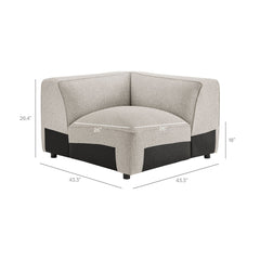 Auren Fog Lattice Bouclé Upholstered Modular Corner Chair - Ornate Home