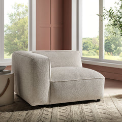 Auren Fog Lattice Bouclé Upholstered Modular Left-Facing Arm Chair - Ornate Home