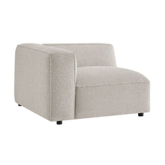 Auren Fog Lattice Bouclé Upholstered Modular Left-Facing Arm Chair - Ornate Home