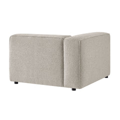 Auren Fog Lattice Bouclé Upholstered Modular Left-Facing Arm Chair - Ornate Home