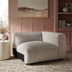 Auren Fog Lattice Bouclé Upholstered Modular Right-Facing Arm Chair - Ornate Home