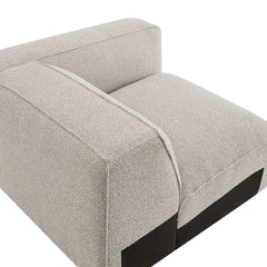 Auren Fog Lattice Bouclé Upholstered Modular Right-Facing Arm Chair - Ornate Home