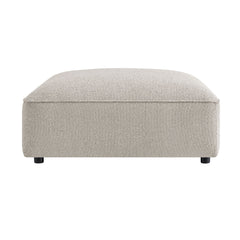 Auren Fog Lattice Bouclé Upholstered Ottoman - Ornate Home