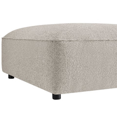 Auren Fog Lattice Bouclé Upholstered Ottoman - Ornate Home