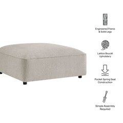 Auren Fog Lattice Bouclé Upholstered Ottoman - Ornate Home