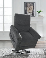 Aureta Charcoal Power Lift Recliner (Online Special Price) - Ornate Home