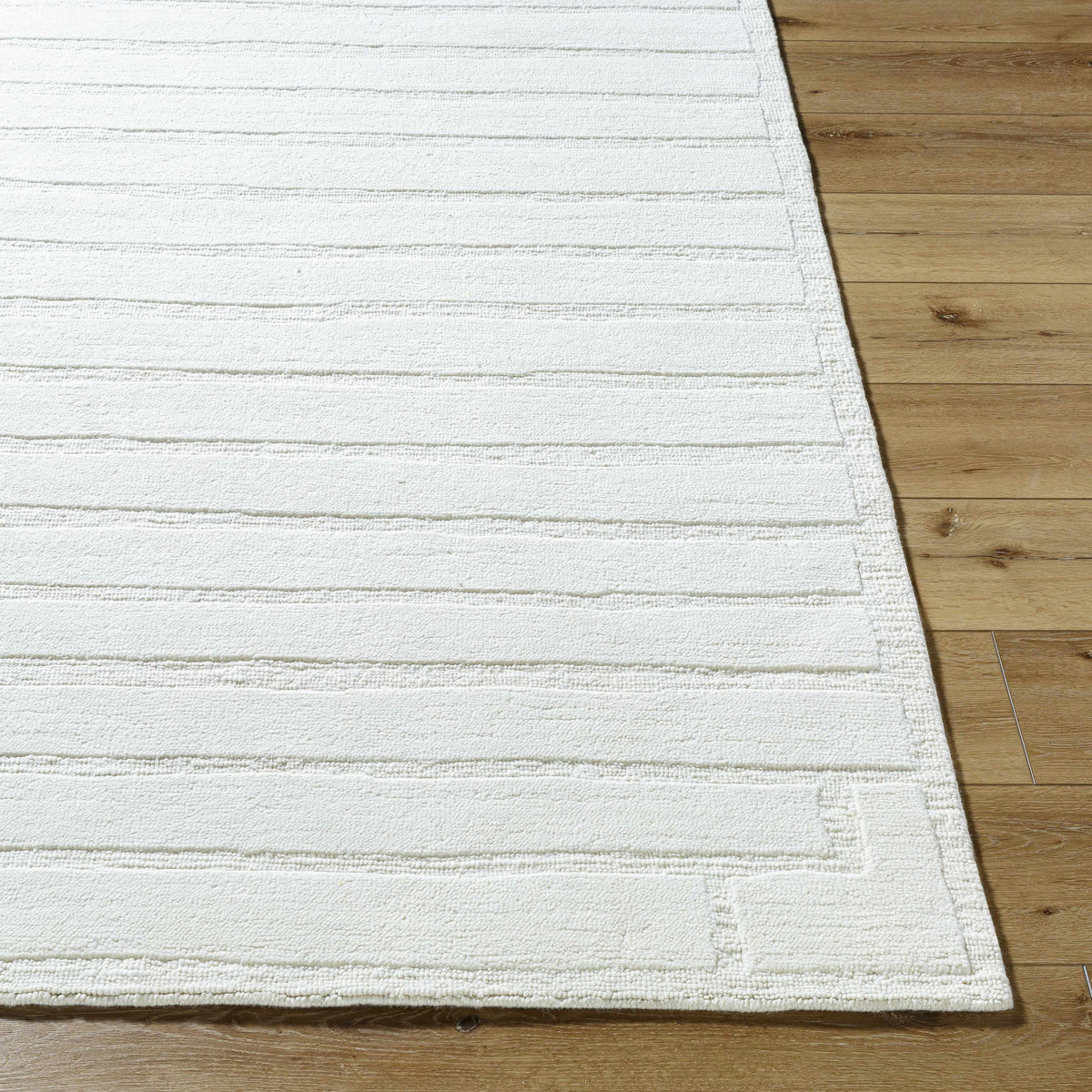 Aurex Cream Stepped Arch Art Deco Wool Handmade Area Rug - Clearance - Ornate Home