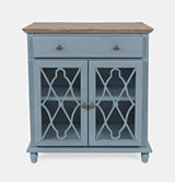 Aurora Hills Brushed Blue/Bisque 2 Door Accent Chest - Ornate Home