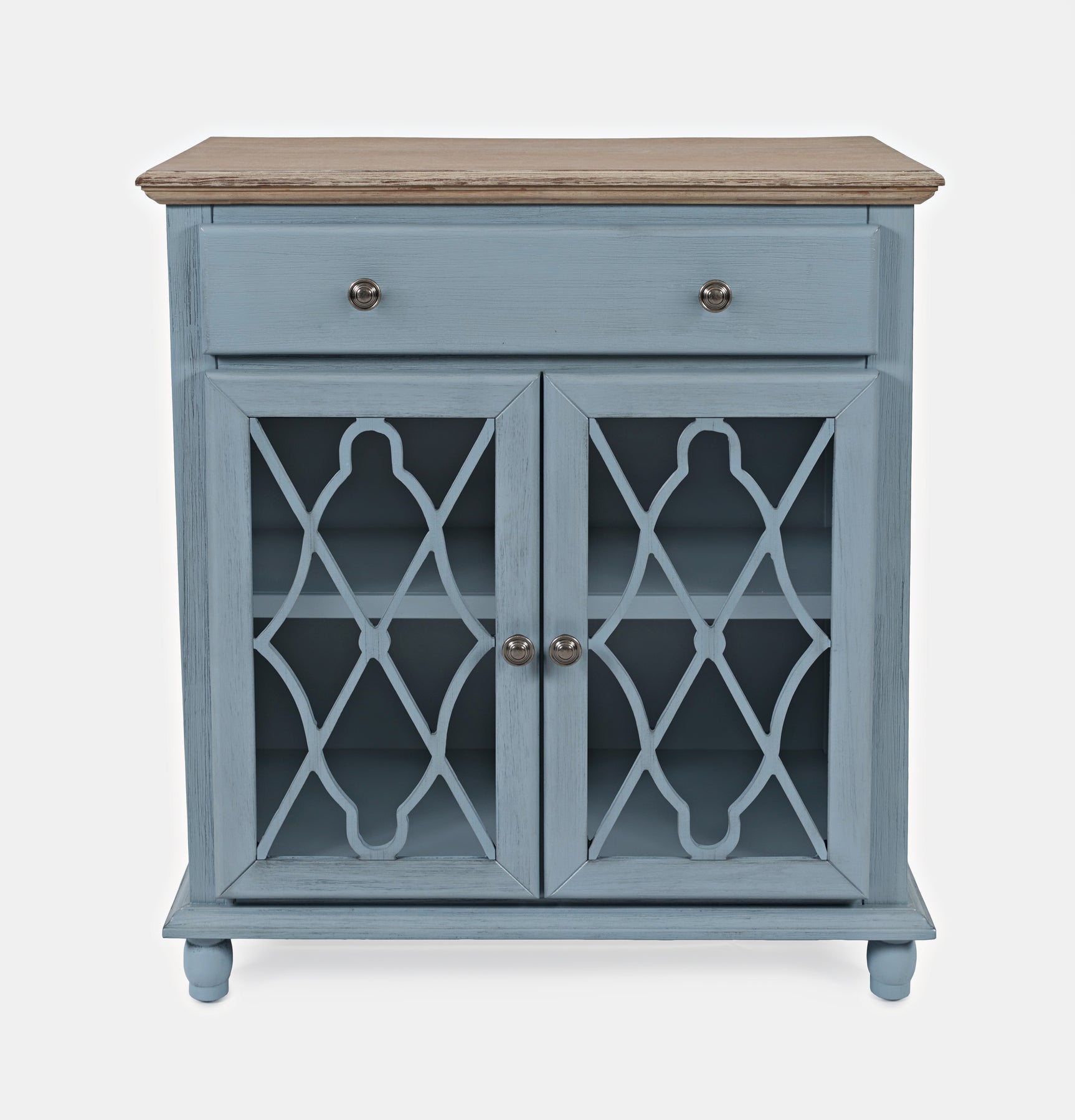 Aurora Hills Brushed Blue/Bisque 2 Door Accent Chest - Ornate Home