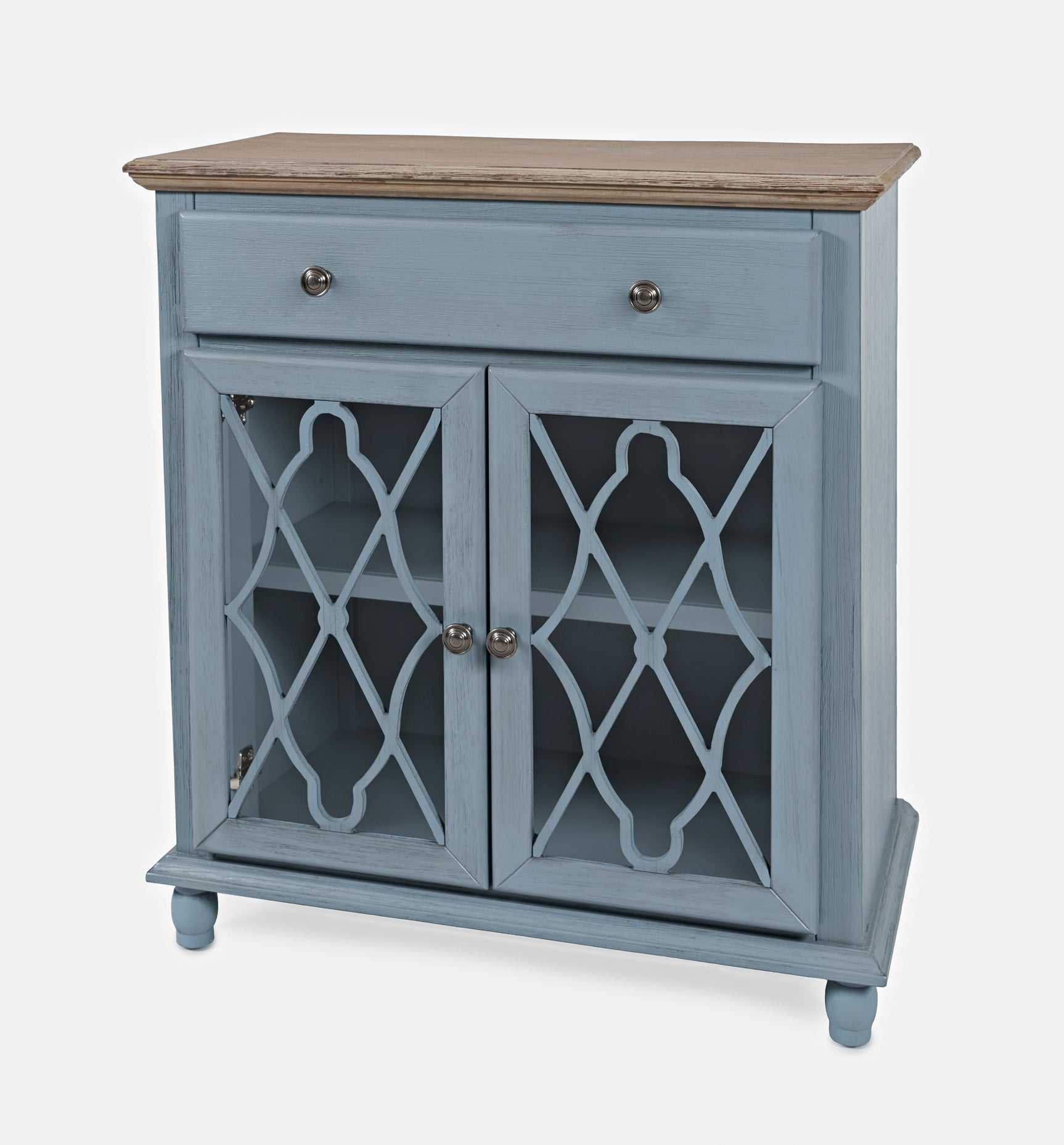 Aurora Hills Brushed Blue/Bisque 2 Door Accent Chest - Ornate Home