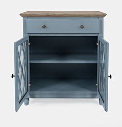 Aurora Hills Brushed Blue/Bisque 2 Door Accent Chest - Ornate Home