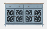 Aurora Hills Brushed Blue/Bisque 4 Door Accent Chest - Ornate Home