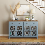 Aurora Hills Brushed Blue/Bisque 4 Door Accent Chest - Ornate Home