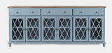 Aurora Hills Brushed Blue/Bisque 6 Door Accent Chest - Ornate Home