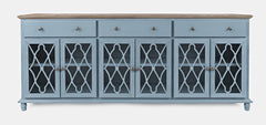 Aurora Hills Brushed Blue/Bisque 6 Door Accent Chest - Ornate Home