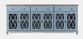 Aurora Hills Brushed Blue/Bisque 6 Door Accent Chest - Ornate Home