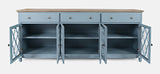 Aurora Hills Brushed Blue/Bisque 6 Door Accent Chest - Ornate Home