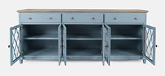 Aurora Hills Brushed Blue/Bisque 6 Door Accent Chest - Ornate Home